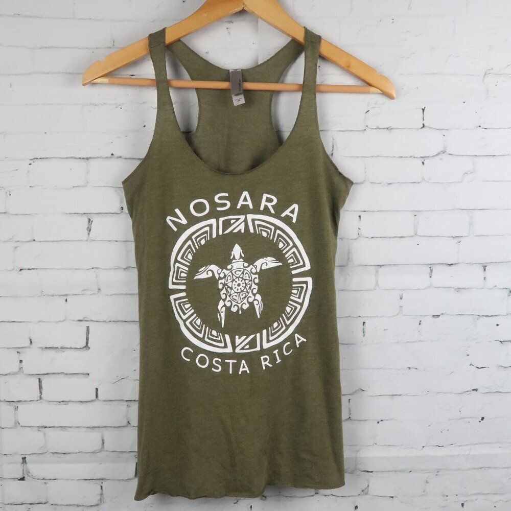 NOSARA COSTA RICA NEXT LEVEL OLIVE GREEN RACERBACK TANK TOP SIZE XS